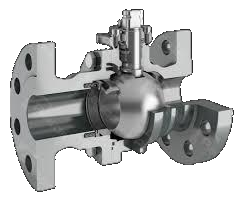 Metal seated trunnion ball valve cutaway